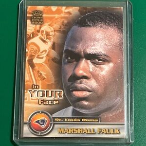 Marshall Faulk [In Your Face]#19 2000 Pacific Crown Royale Football Trading Card